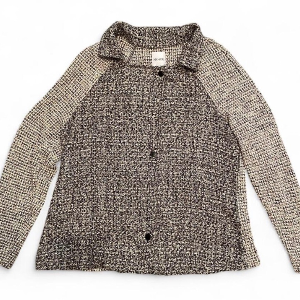 Nik + Zoe Tweed Mixing In Sweater Jacket